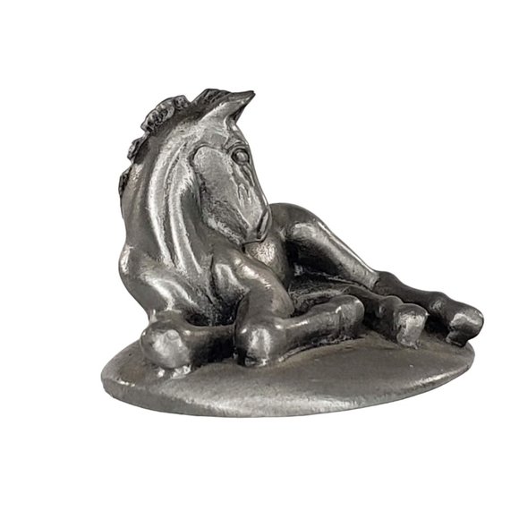 Hudson Pewter USA Foal Baby Horse Lying Down Miniature Figurine 2717 - Picture 4 of 5
